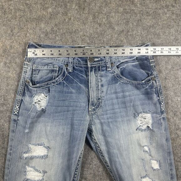 BKE Buckle Jake Jeans Men’s 31x32 Regular Fit Blue Straight Distressed READ - Picture 11 of 12